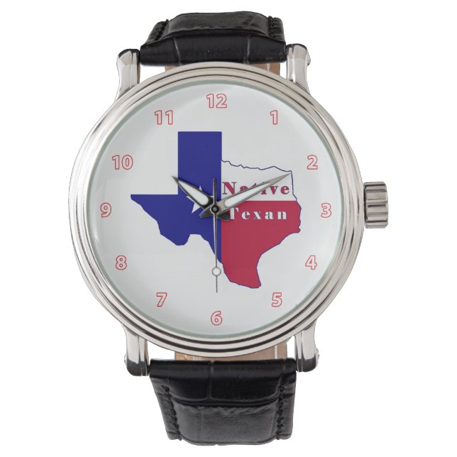Native Texan Flag Map Watch (Front)