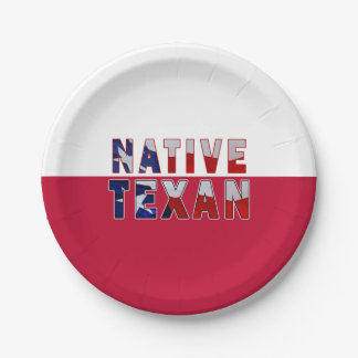 Native Texan Flag Paper Plate