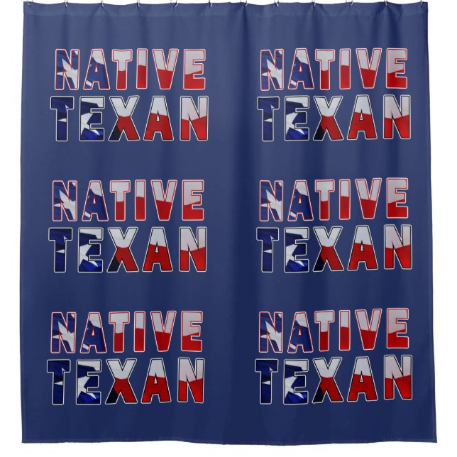 Native Texan Flag Shower Curtain (Front)
