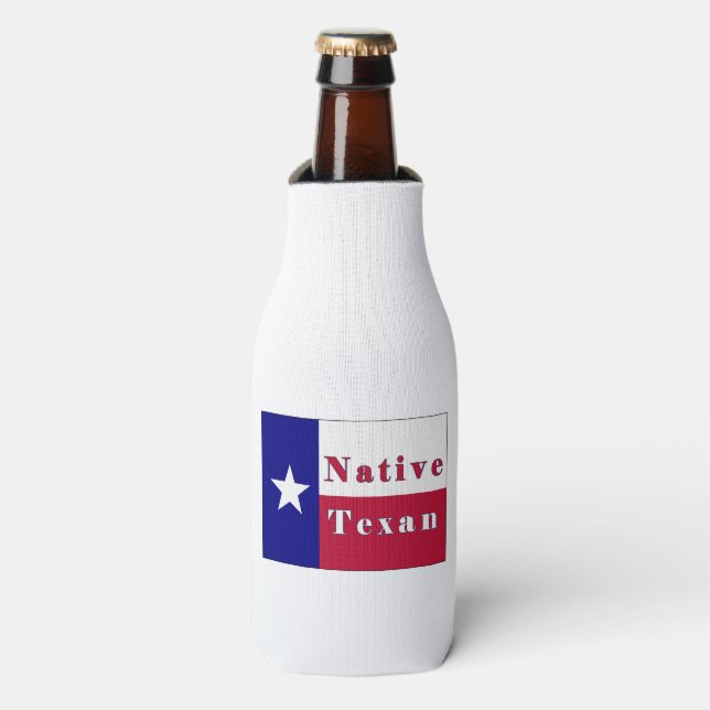 Native Texan Lone Star Flag Bottle Cooler (Bottle Front)