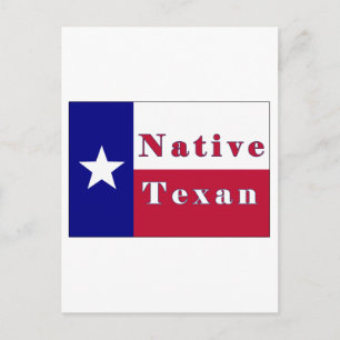 Native Texan Lone Star Flag Postcard