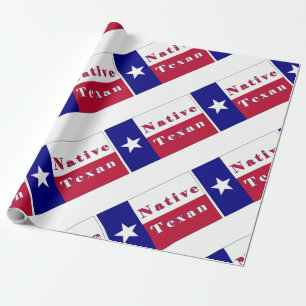 Native Texan Lone Star Flag Wrapping Paper