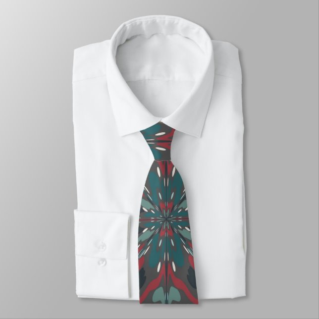 Native Tribal Southwestern Colours Pattern Tie (Tied)