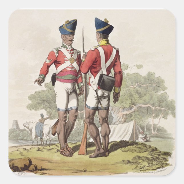 Native Troops in the East India Company's Service: Square Sticker (Front)