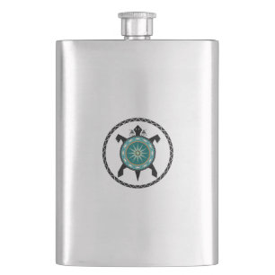 Native Turtle Hip Flask