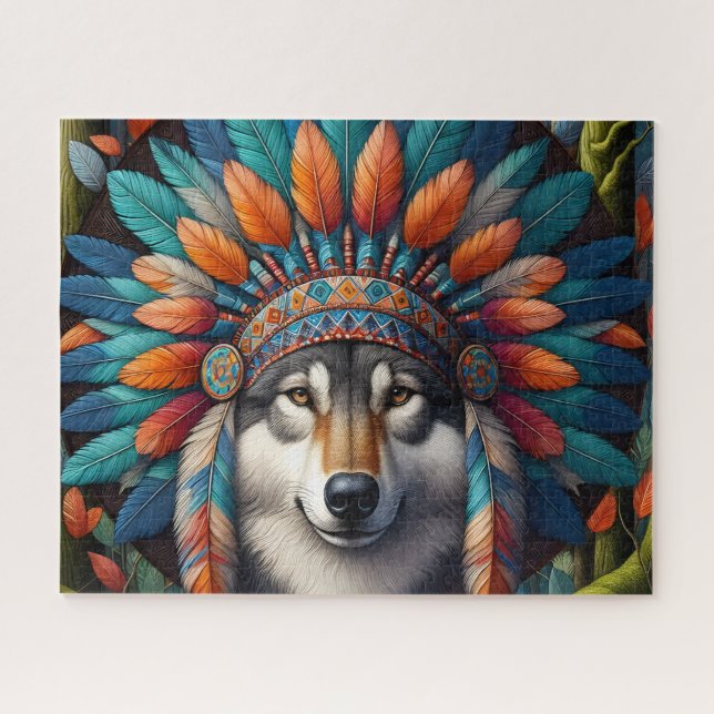 Native Wolf Jigsaw Puzzle (Horizontal)