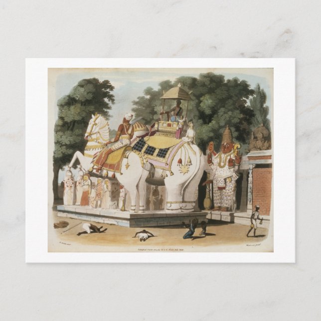 Natives pay homage to their ruler, engraved by Tho Postcard (Front)