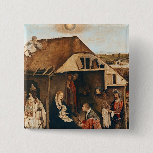 Nativity 15 Cm Square Badge (Front)