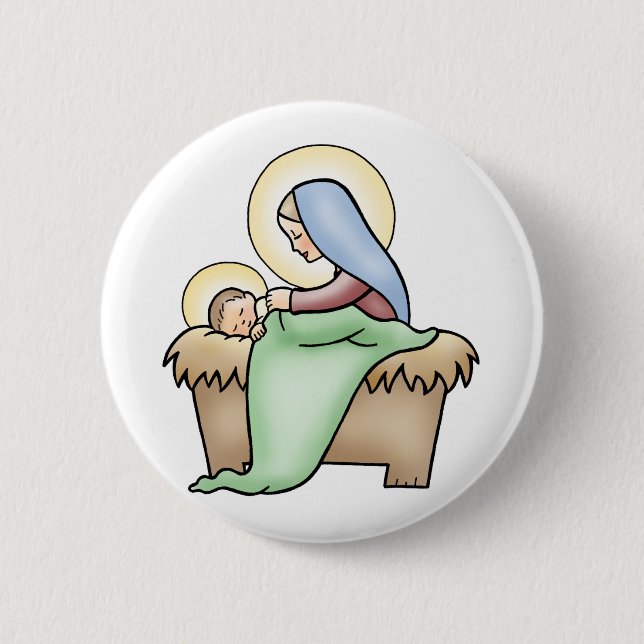 Nativity 6 Cm Round Badge (Front)
