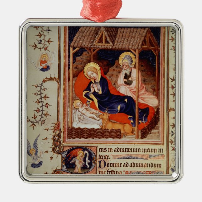 Nativity and Visitation of the shepherds Metal Tree Decoration (Front)