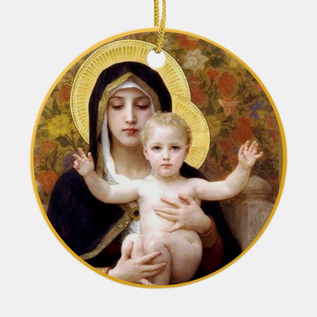 Nativity Art Christmas Ceramic Tree Decoration (Front)