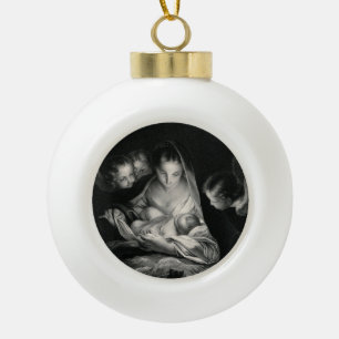 Nativity Baby Jesus Virgin Mary Angels Christmas Ceramic Ball Christmas Ornament