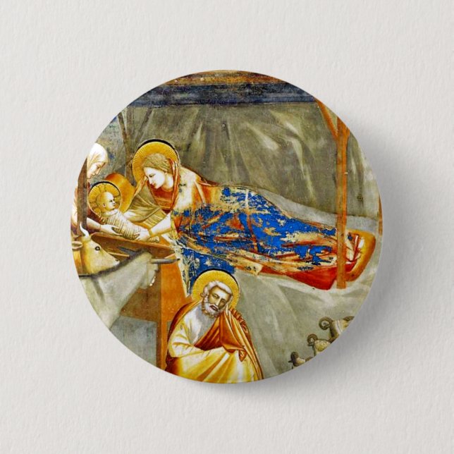 Nativity Birth of Jesus  6 Cm Round Badge (Front)