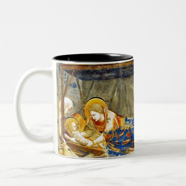 Nativity Birth of Jesus  Two-Tone Coffee Mug (Left)