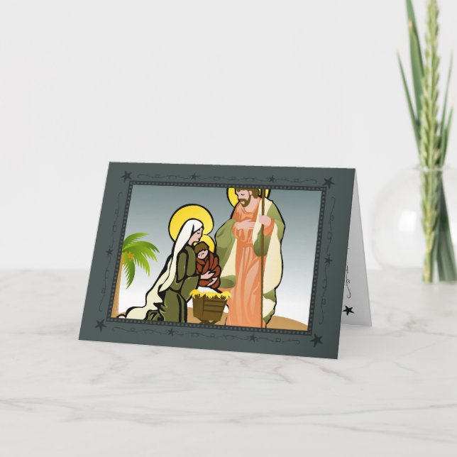 Nativity (Blue) | Christmas / Greeting Cards (Front)