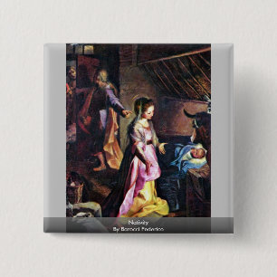 Nativity By Barocci Federico 15 Cm Square Badge