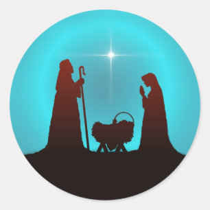 NATIVITY by SHARON SHARPE Classic Round Sticker