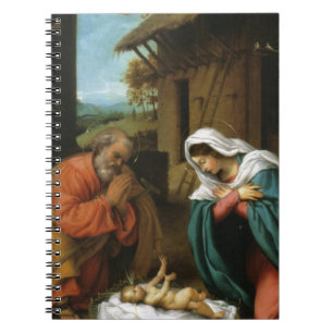 Nativity Christ Baby Jesus Christianity Scripture Spiral Notebook