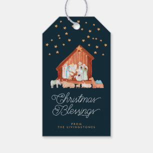 Nativity Christmas Blessings Religious Holiday Gift Tags