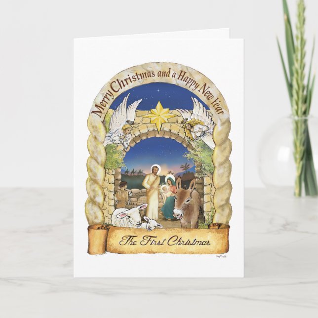 Nativity Christmas Card, Artist Card (Front)