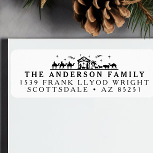Nativity Christmas Card Customized Return Address