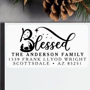 Nativity Christmas Card Customized Return Address Label