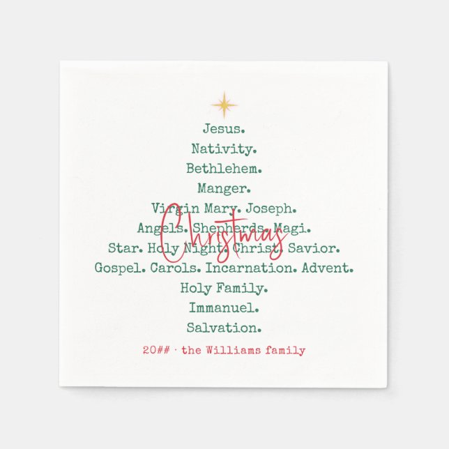 Nativity Christmas Christian Faith Jesus Religious Napkin (Front)