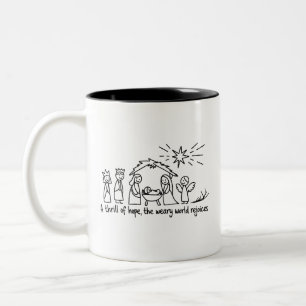 Nativity Christmas Christian Family Matching  Two-Tone Coffee Mug