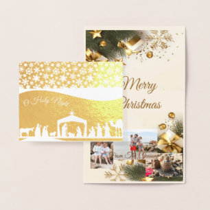Nativity Christmas Custom photo foil Card