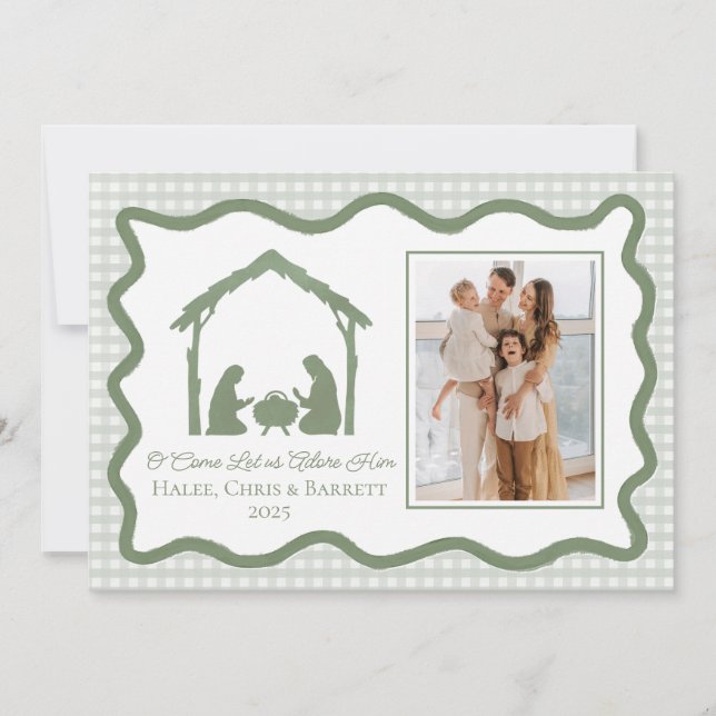 Nativity Christmas Greeting, Holiday Family Photo (Front)