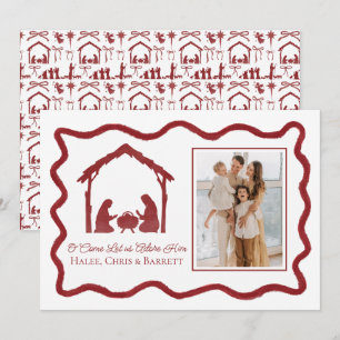 Nativity Christmas Greeting, Holiday Family Photo Card