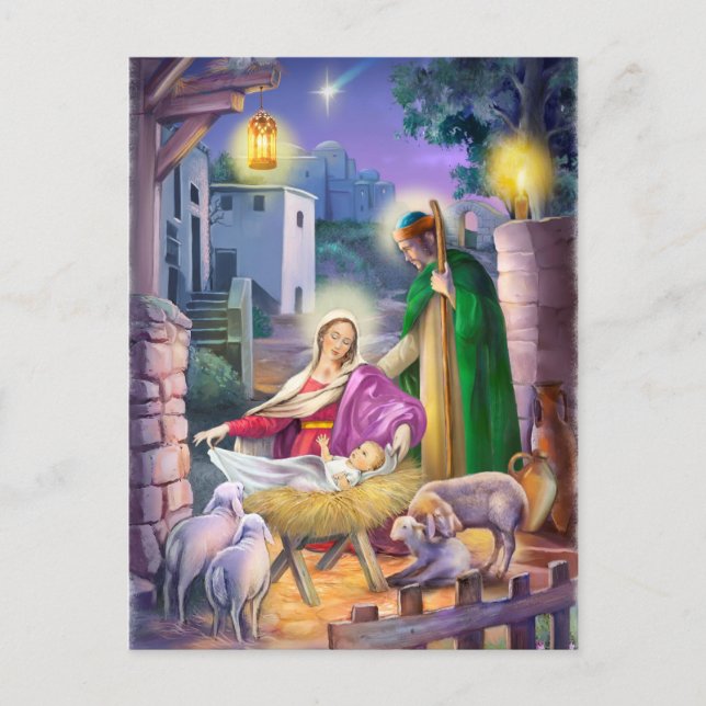 Nativity Christmas Holiday Postcard (Front)