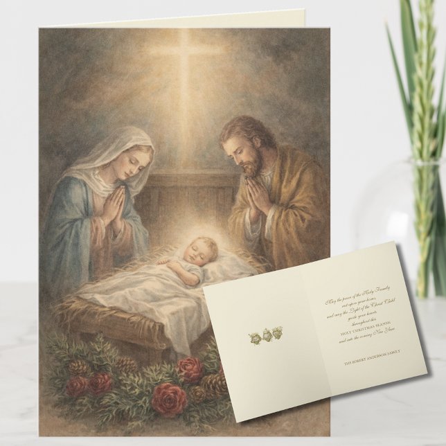 Nativity Christmas Holy Family Catholic Holiday Card (Creator Uploaded)