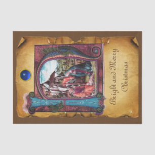 NATIVITY CHRISTMAS PARCHMENT MONOGRAM TISSUE PAPER