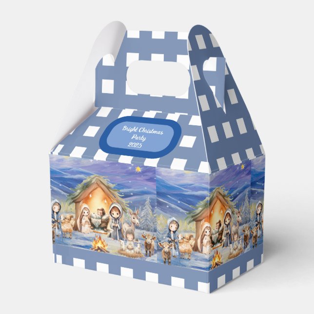 Nativity Christmas Party Favour Box (Front Side)