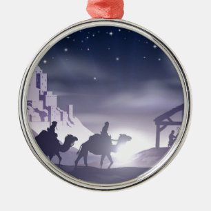 Nativity Christmas Scene Metal Tree Decoration