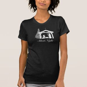 Nativity Christmas Tree Silver Woman's Tee