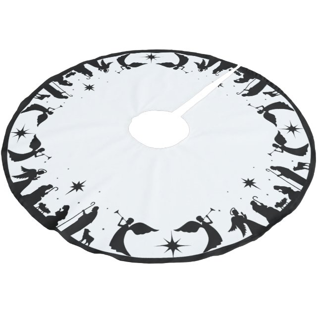 Nativity Christmas Tree Skirt, Personalized  Brushed Polyester Tree Skirt (Angled)