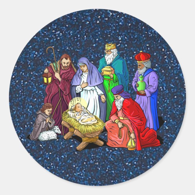 nativity classic round sticker (Front)