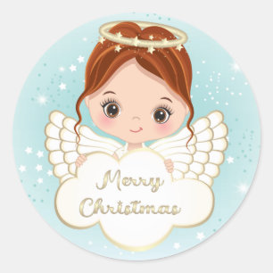 Nativity Cute Angel Holding Cloud Sticker