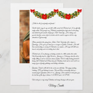 Nativity Family Christmas Newsletter Personalize Stationery