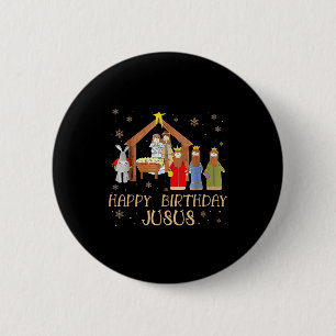 Nativity Happy Birthday Jesus Christmas Nativity C 6 Cm Round Badge