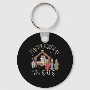 Nativity Happy Birthday Jesus Christmas Nativity C Key Ring