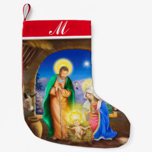 Nativity holiday stocking