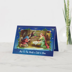 Nativity in Stained Glass Holiday Card