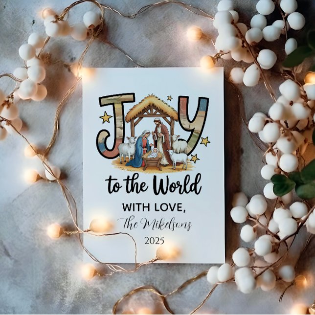 Nativity Joy to the World Christmas Holiday Card (Creator Uploaded)