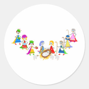 Nativity Kids Classic Round Sticker