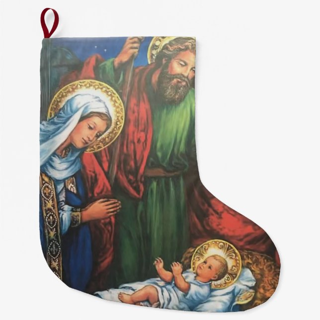 Nativity   large christmas stocking (Front)
