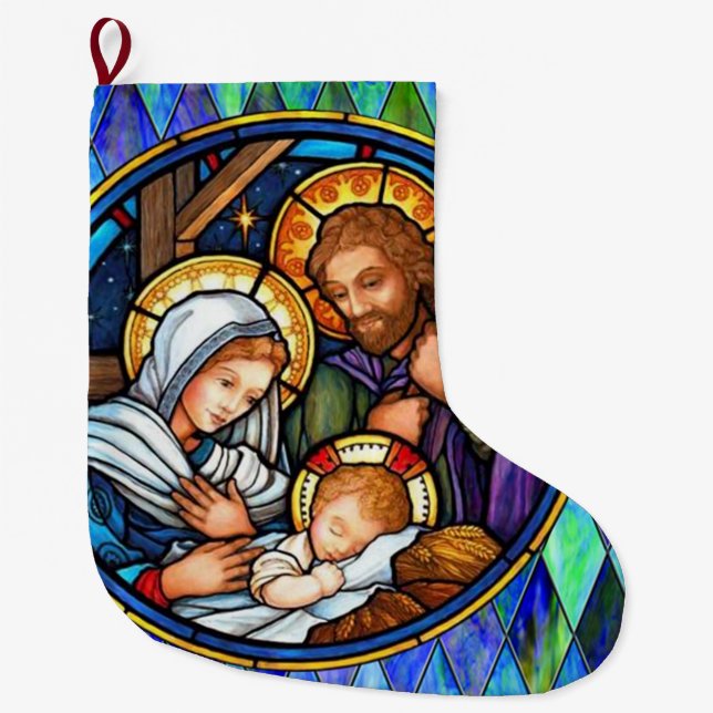 Nativity  large christmas stocking (Front)