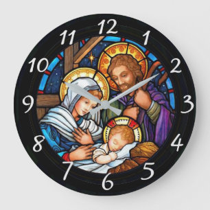 Nativity Large Clock
